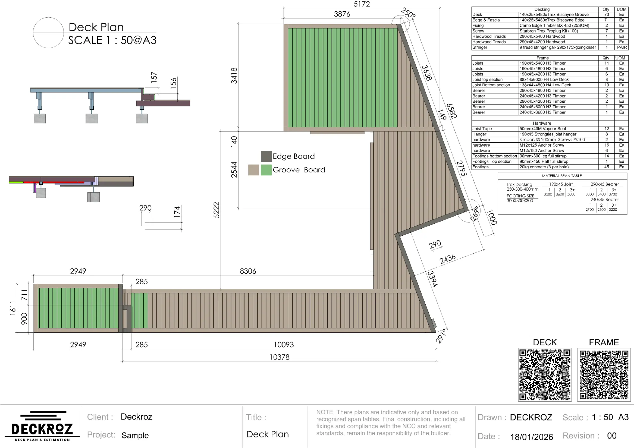 Deck Plan Scale 1:50
